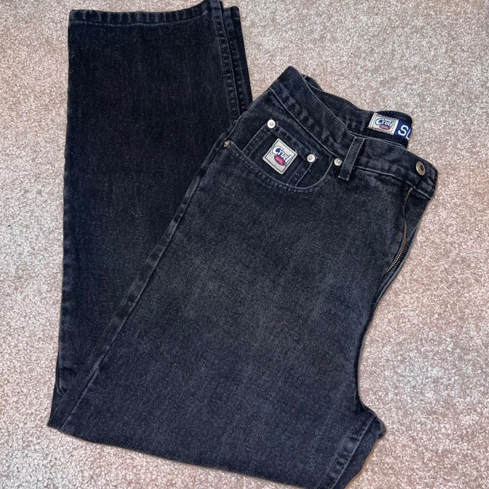 VTG Cruel Girl Slim Fit 15L Black Acid Wash, Y2K, High rise mom jeans 29" inseam